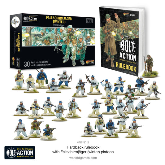 Bolt Action - Hardback Rulebook With Fallschirmjäger (Winter) Platoon (Pre-Order)