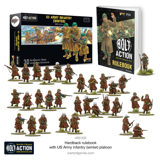 Bolt Action - Hardback Rulebook With US Army (Winter) Platoon (Pre-Order)